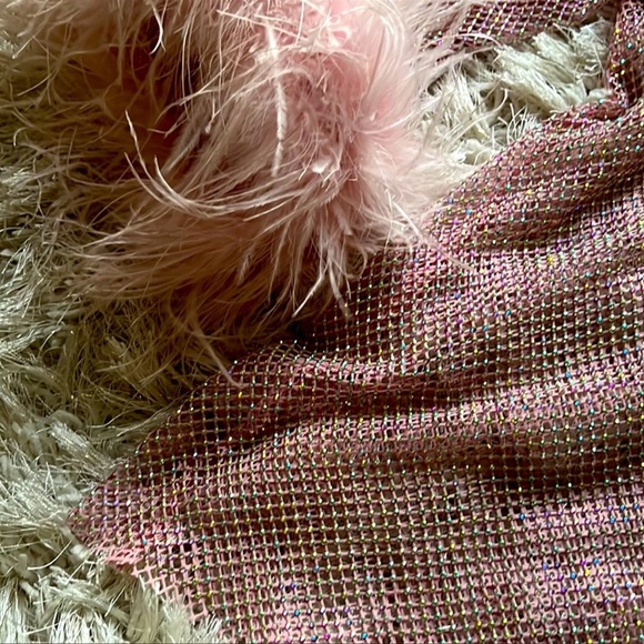 MARAYA Rhinestone Mesh Long Sleeve Mini Dress With Slip dress - Picture 6 of 7